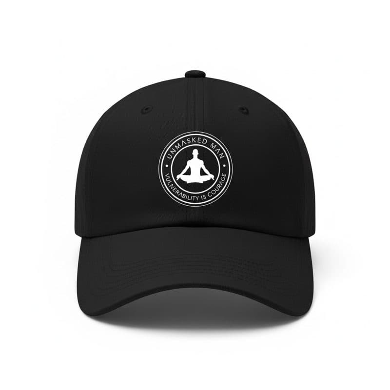 A generated product image: the black Unmasked Man cap.